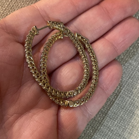 Sterling /CZ Hoops - Picture 3 of 7